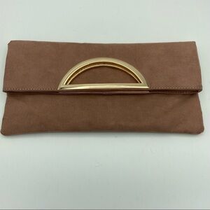 Primadonna Collection Mauve Rose Microsuede Magnetic Closure Clutch Purse